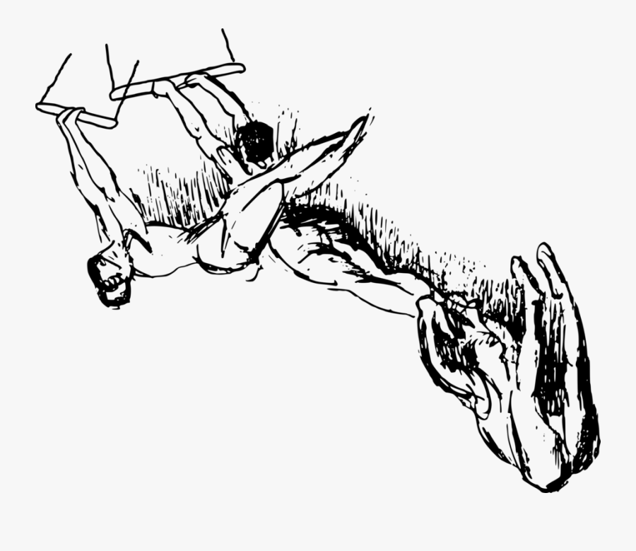 Art,monochrome Photography,monochrome - Trapeze Artist Sketch, Transparent Clipart