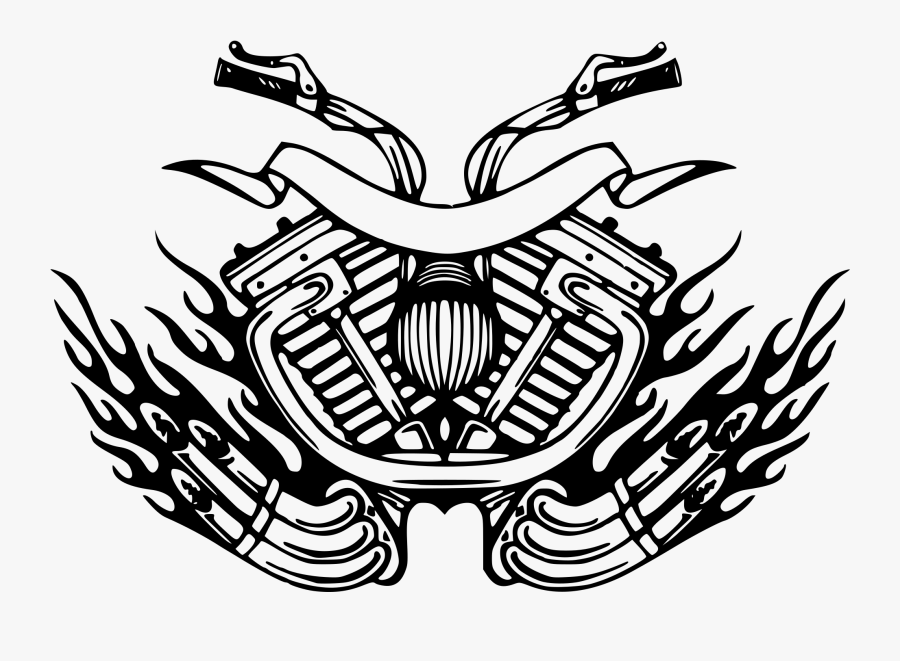 Art,symmetry,monochrome Photography - Motorbike Logo Png, Transparent Clipart