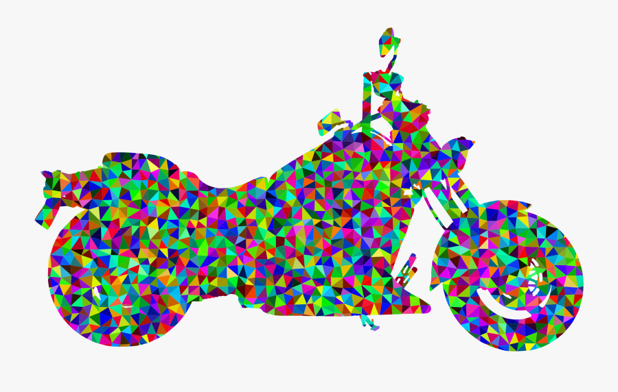 Prismatic Low Poly Motorcycle Clip Arts - Motorcycle, Transparent Clipart
