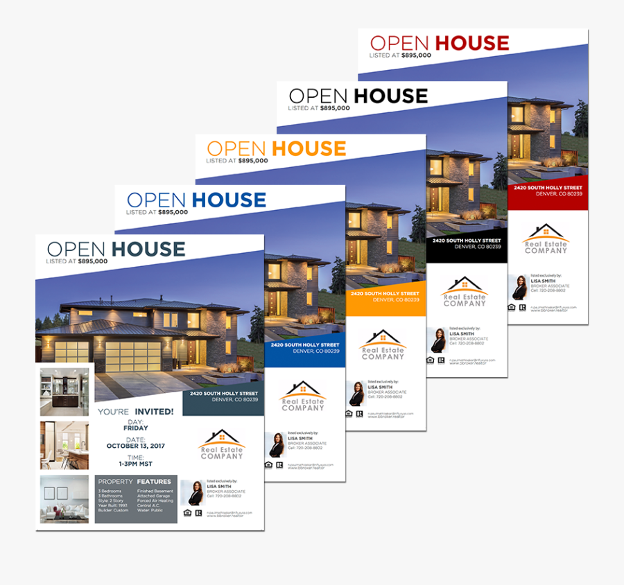 Clip Art Geo Series Flyer Real - Modern Open House Flyer, Transparent Clipart