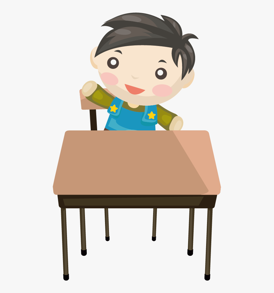 Transparent Old People Clipart - Boy With A Table Clipart, Transparent Clipart