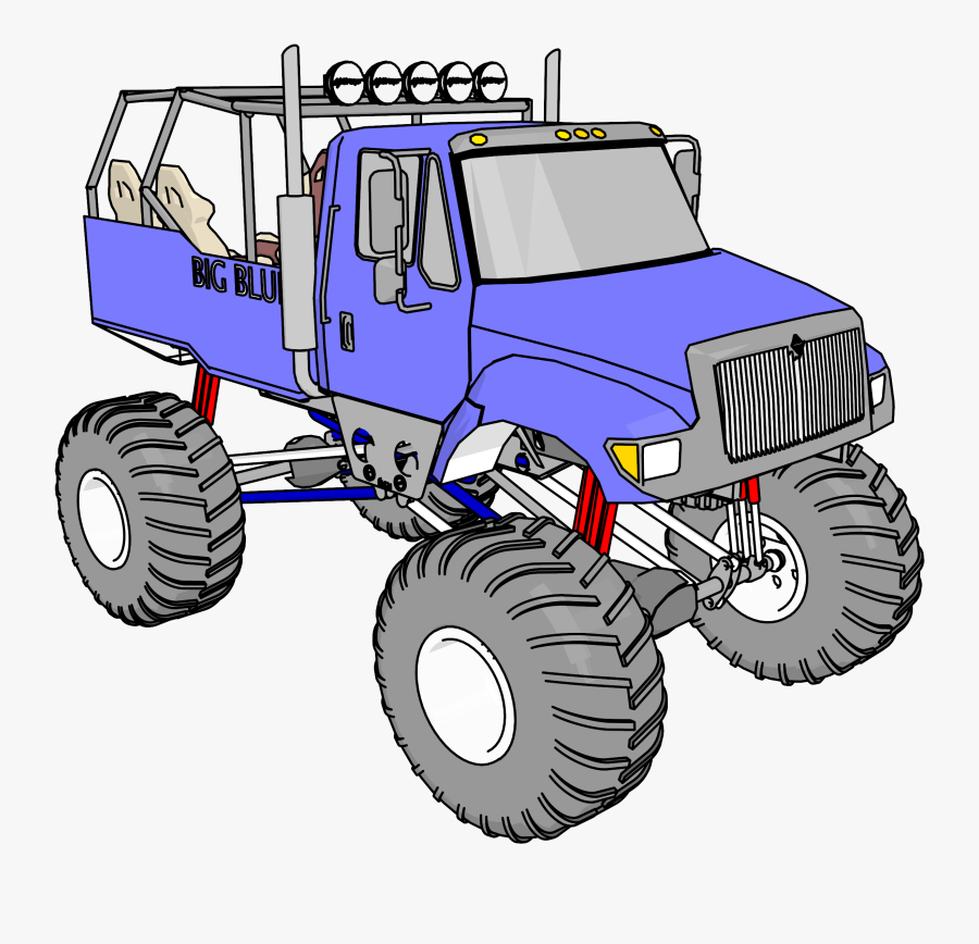 Big Blue Monster Truck Vehicle Clipart Png - Monster Truck, Transparent Clipart