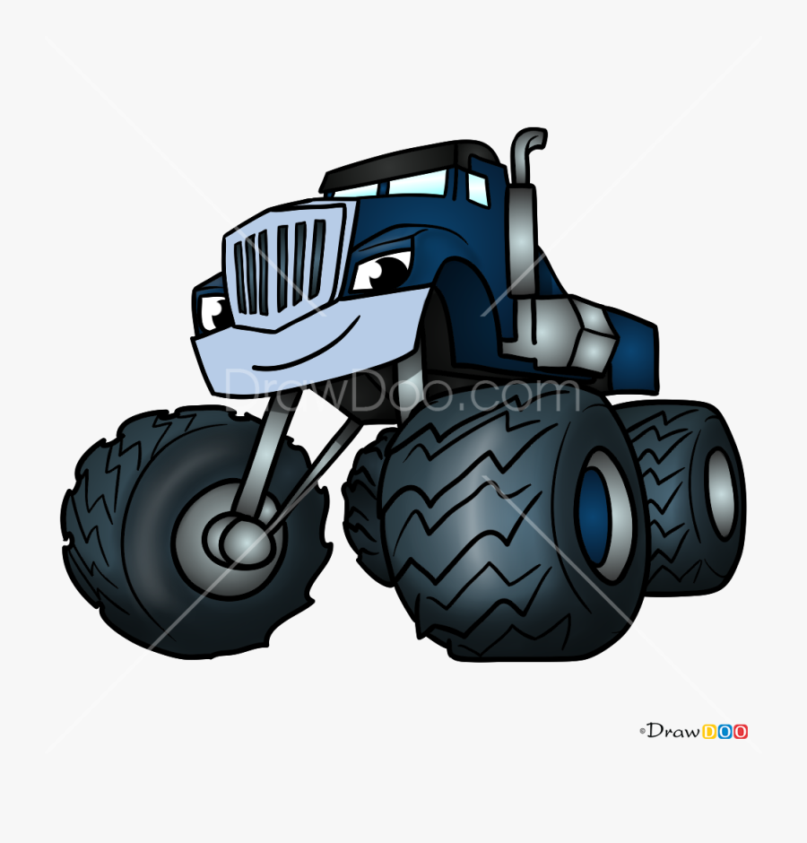 How To Draw Crusher Blaze And Monster Machines Png - Blaze Monster Truck Drawing, Transparent Clipart