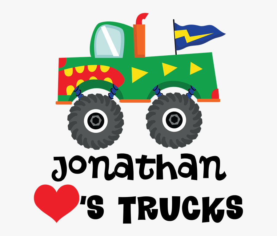 Personalized Truck Lover T-shirt - Free Monster Truck Clipart, Transparent Clipart