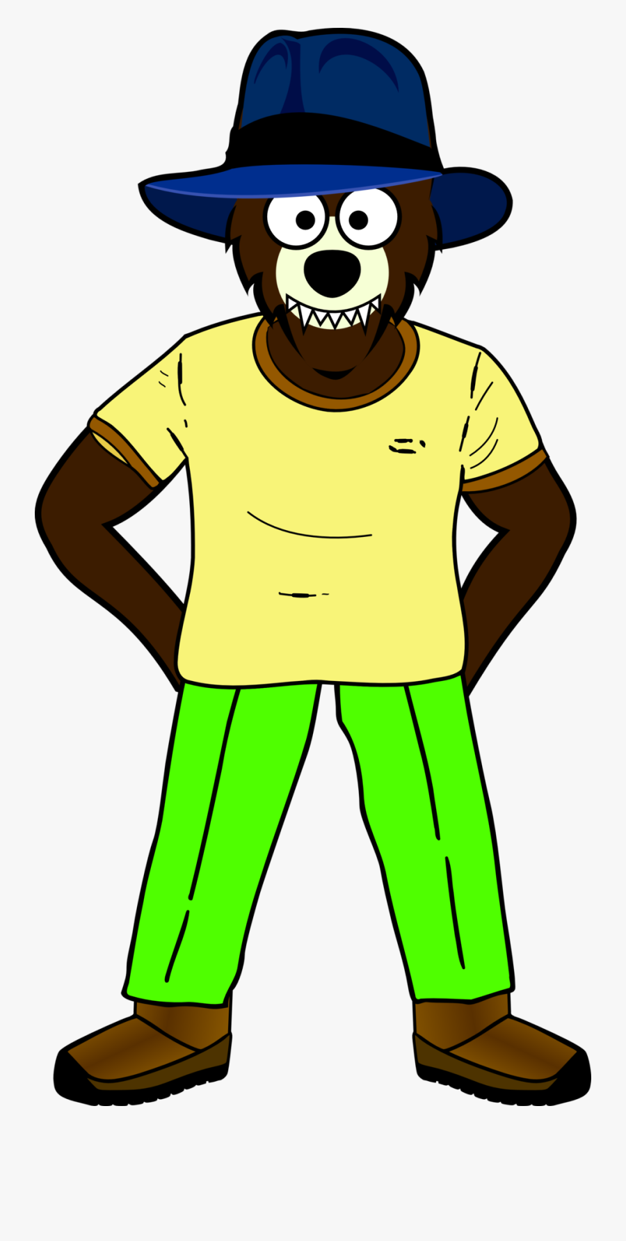 Cartoon Wolf Wearing Clothes - Cartoon Wolf In Clothes, Transparent Clipart