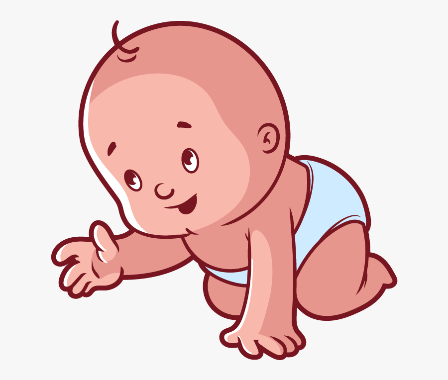 Diaper Infant Cartoon Child Clip Art - Baby Crawling Clipart Png, Transparent Clipart