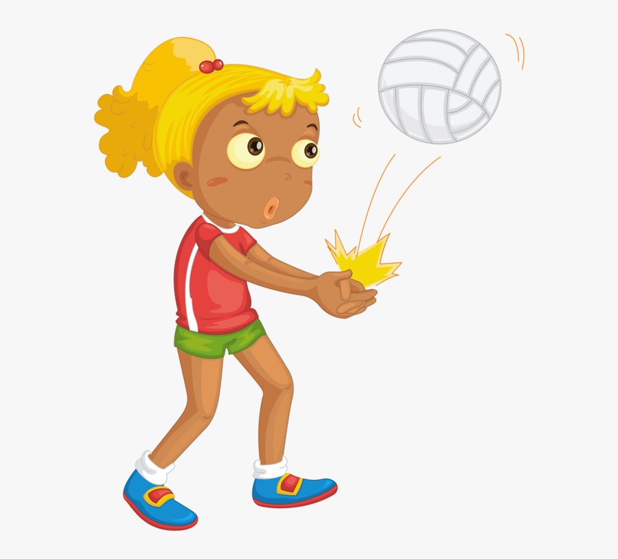 Children Clipart Volleyball - Playing Kids Png, Transparent Clipart