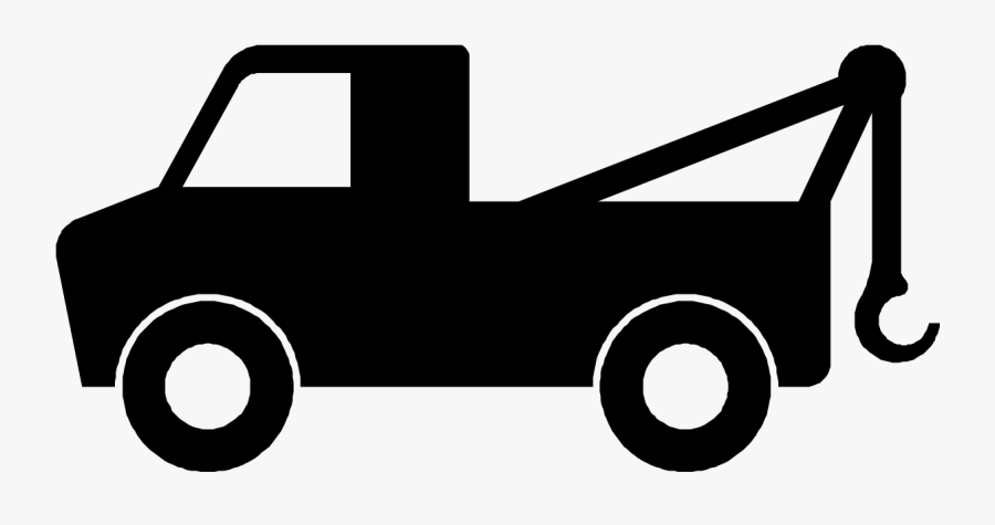 Tow Truck Clip Art Black And White, Transparent Clipart