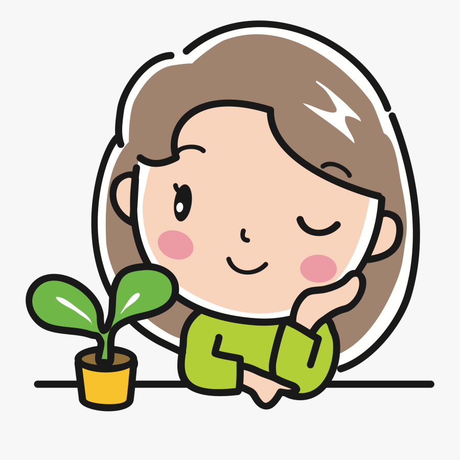 Plant Clipart Child - Woman With Plants Clipart, Transparent Clipart