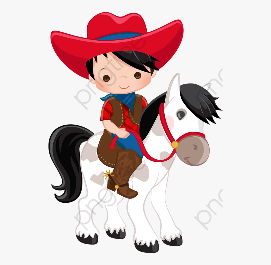A Cowboy, Cowboy Clipart, Red, Hat Png Transparent - Cartoon Cowboy Clip Art, Transparent Clipart
