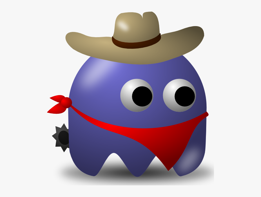 Free Vector Pcman Game Baddie Cowboy Clip Art - English Tongue Twisters Short, Transparent Clipart