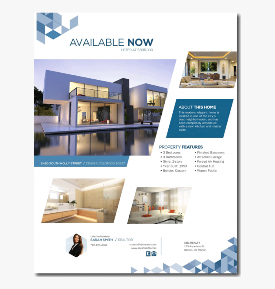 Clip Art Free Real Estate Templates - Modern Property Brochure, Transparent Clipart