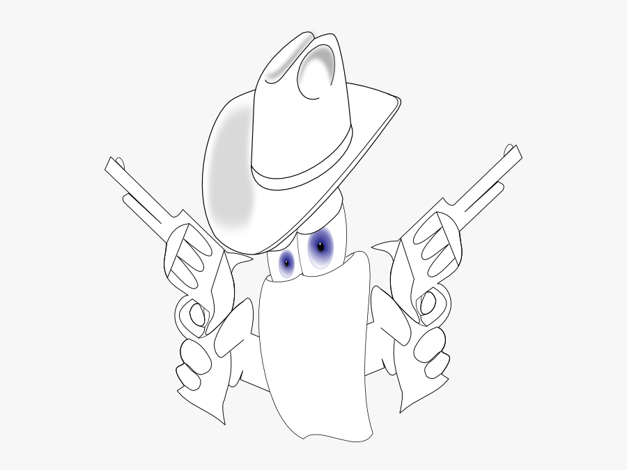 Cowboy Outline Svg Clip Arts - Cartoon, Transparent Clipart