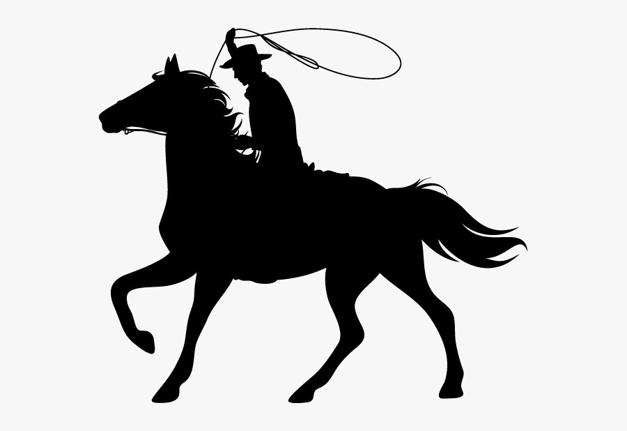 Unicorn Silhouette Clip Art - Cowgirl Riding Horse Silhouette, Transparent Clipart