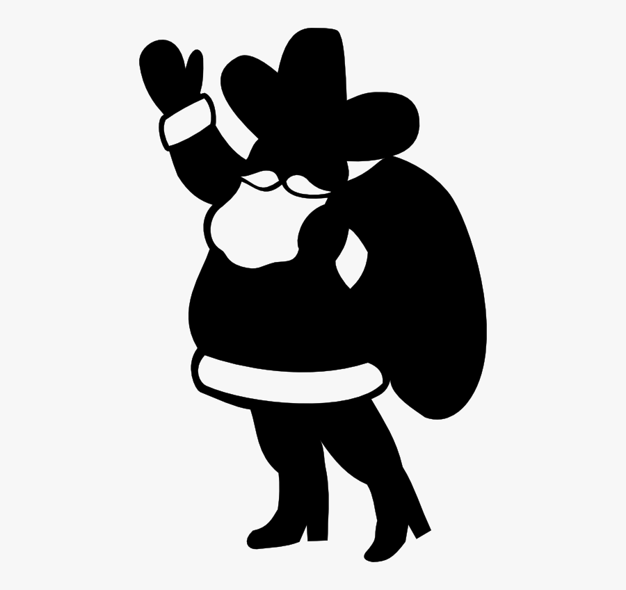 Silhouette Santa Claus Cowboy Clip Art - Cowboy Santa Clip Art, Transparent Clipart
