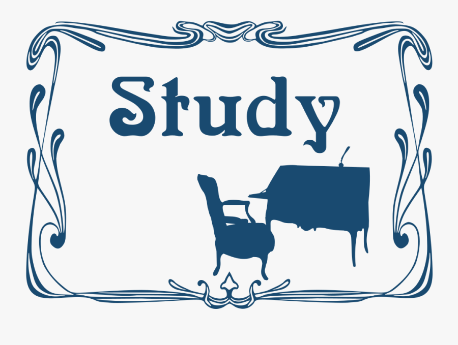 Study Room Door Sign, Transparent Clipart