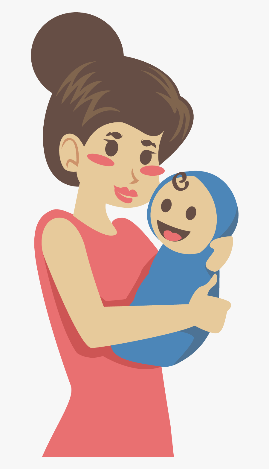 Mother Clip Art - Mom And Baby Vector Png, Transparent Clipart
