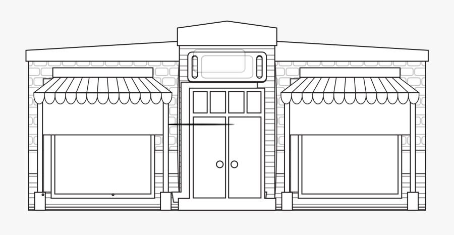 Window Black And White - Printable Storefront Coloring Page, Transparent Clipart