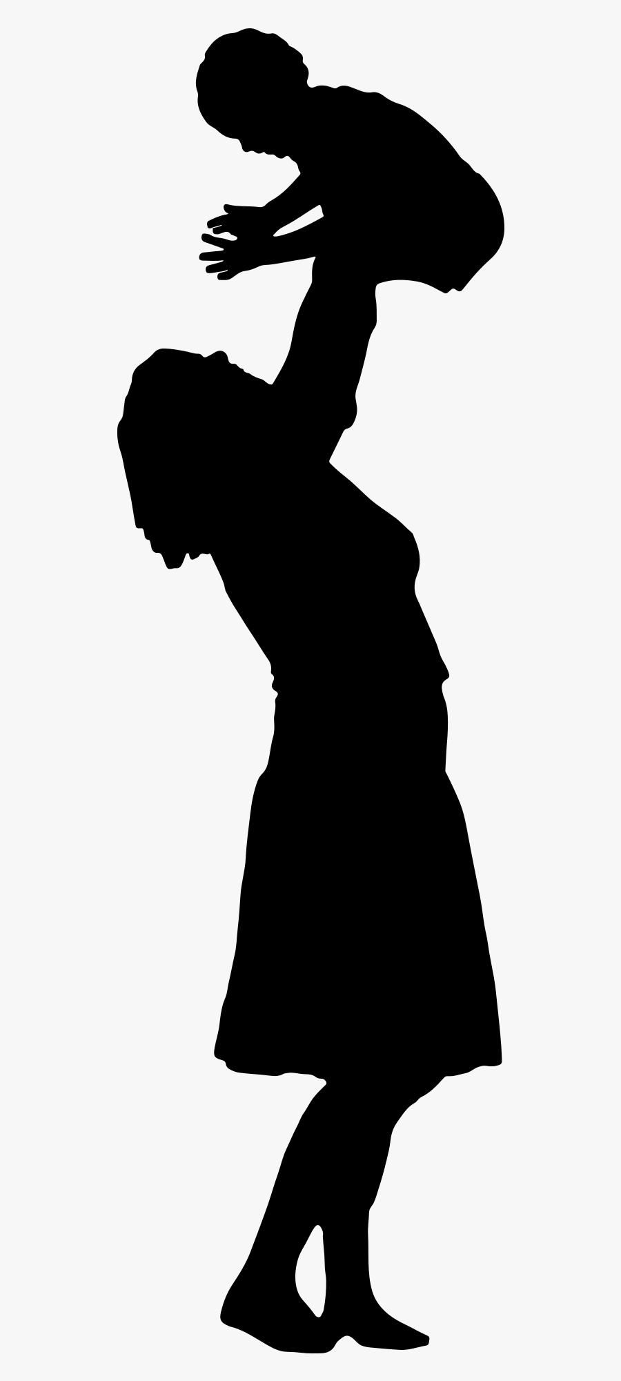Mom And Child Silhouette - Mother With Baby Silhouette Png, Transparent Clipart