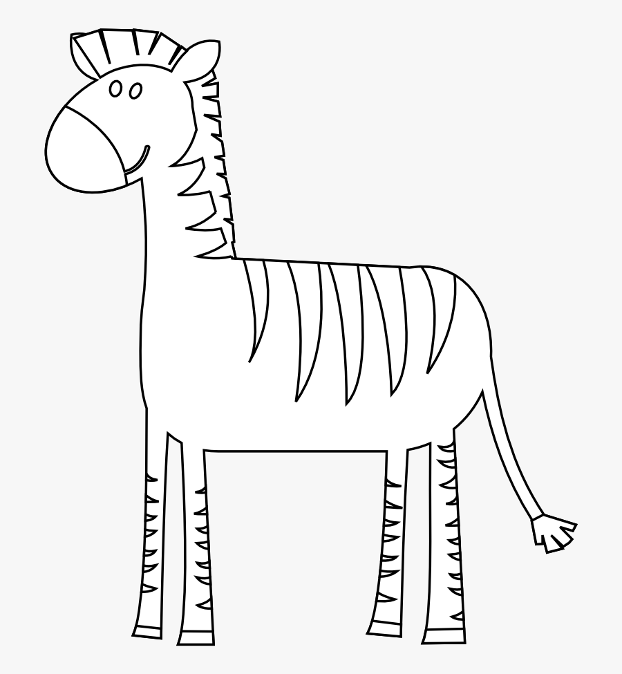 Colorful Animal Zebra Black White Line Art 555px - Cartoon, Transparent Clipart