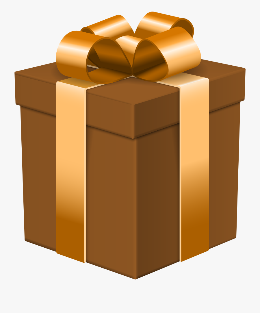 Gift Box Brown Transparent Clip Art Image, Transparent Clipart