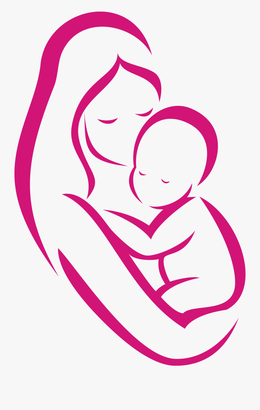 Mother Vector Baby Line Image Freeuse - Vector Mom And Baby Png, Transparent Clipart