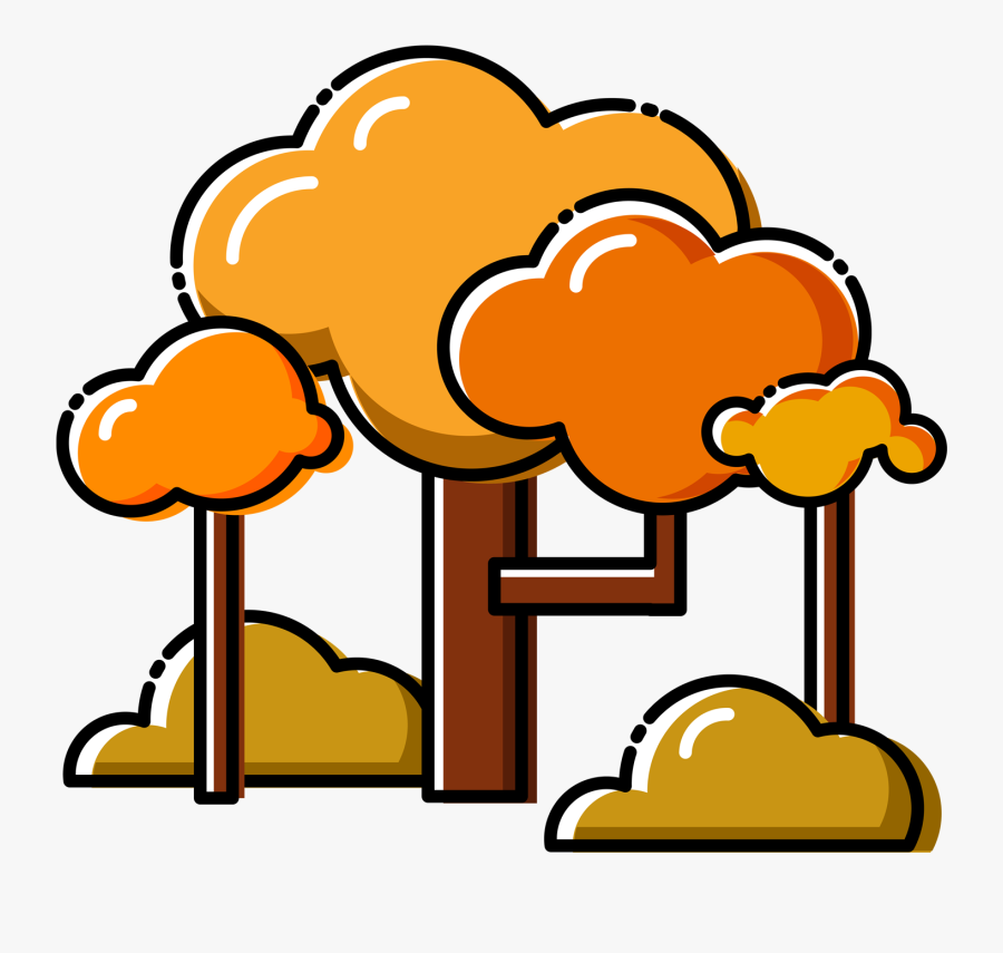 Plant Cartoon Trees Autumn Leaves Png And Vector Image - Vector Graphics, Transparent Clipart