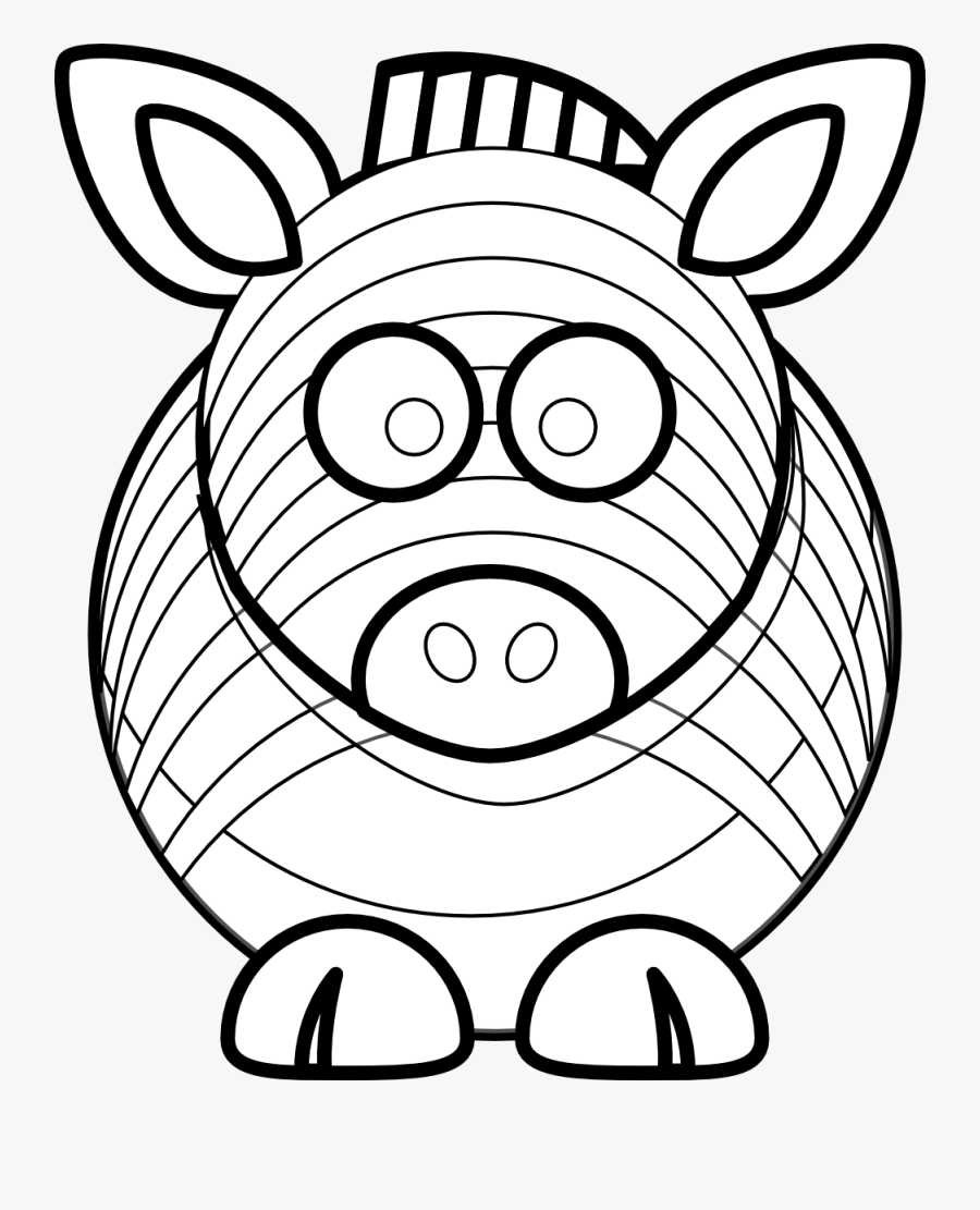 Zebra Black White Line Art 555px - Pink Cow Clipart, Transparent Clipart