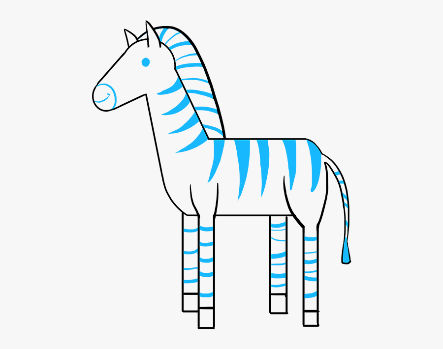 How To Draw A Zebra - Cartoon Zebra Drawing Easy, Transparent Clipart
