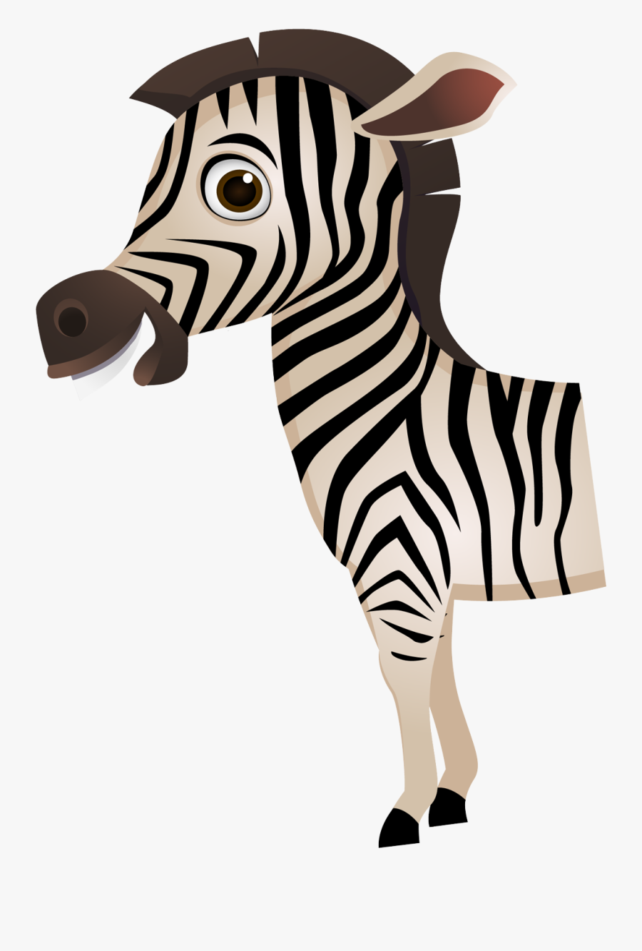 Clipart Zebra Cartoon Character - Kartun Kepala Zebra, Transparent Clipart