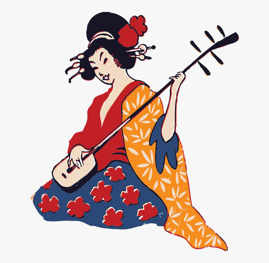 Music Clipart Sitar - Geisha Clipart, Transparent Clipart