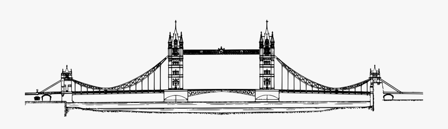 London Bridge Line Art, Transparent Clipart