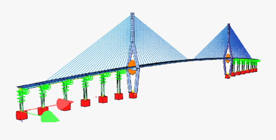 Structural Model Of The Integral Bridge Structure Using - Cable-stayed Bridge, Transparent Clipart