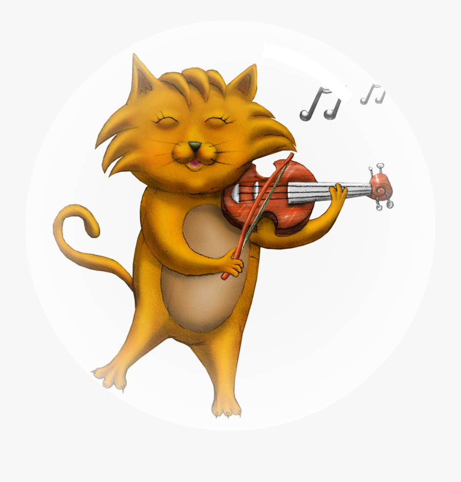 Classical Clipart Small Violin - Cat With A Fiddle Png, Transparent Clipart