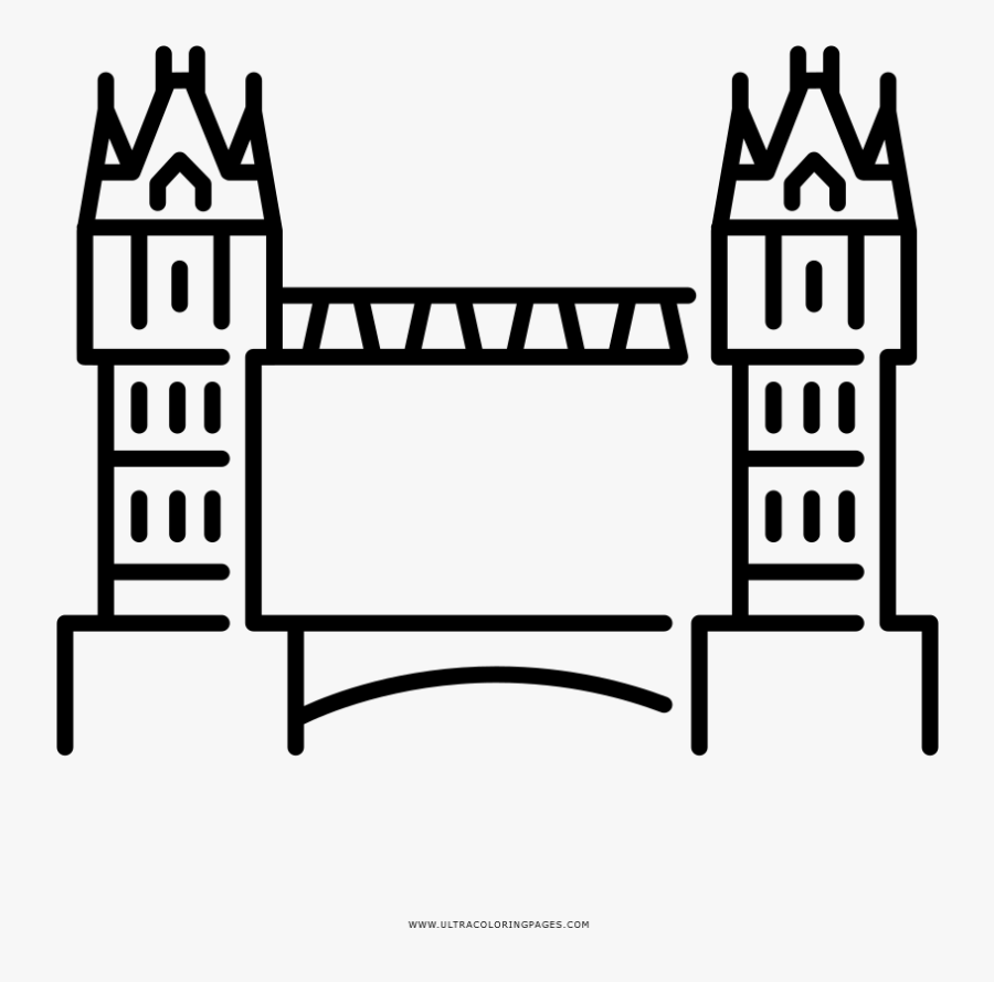 Tower Bridge Coloring Page, Transparent Clipart