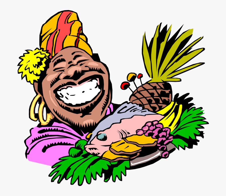 Woman Offers Food Platter Vector Image Illustration - Jamaican Food Clip Art, Transparent Clipart