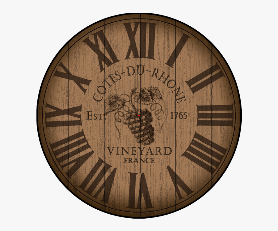 Wine Barrel Wall Clock, Transparent Clipart
