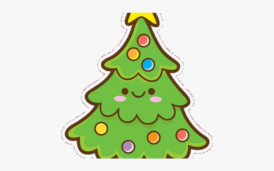 Ornament Christmas Clipart Kawaii Easy Cute Tree Transparent - Kawaii Tree Clip Art, Transparent Clipart