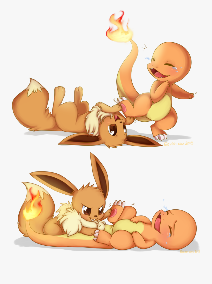 Tickle Reprisal By Ambunny On Clipart Library - Love Charmander And Eevee, Transparent Clipart