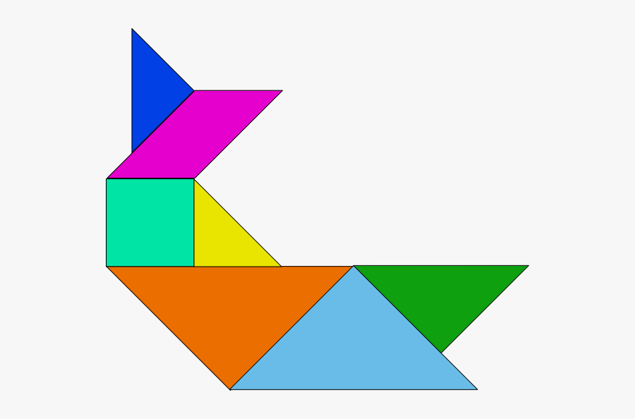 Tangram Whale, Transparent Clipart