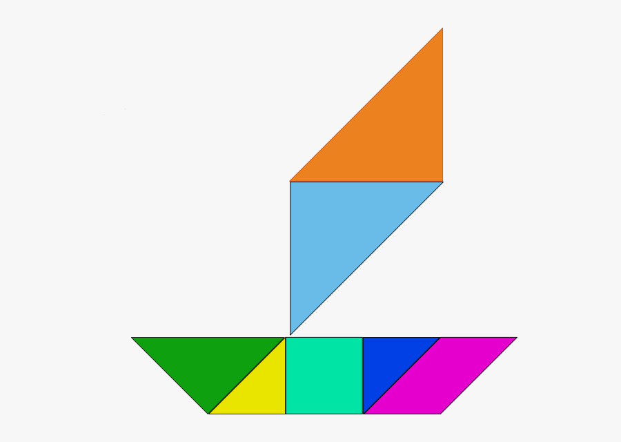 Tangram Barco A Vela, Transparent Clipart