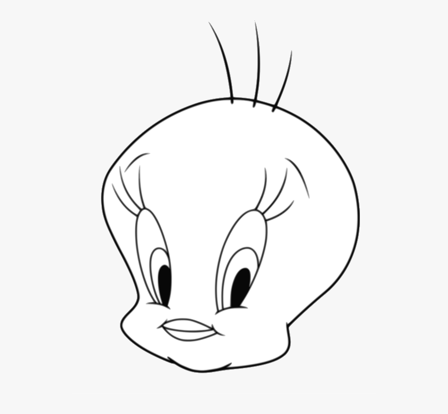 Cotton Svg Coloring - Drawing Tweety Bird Head, Transparent Clipart