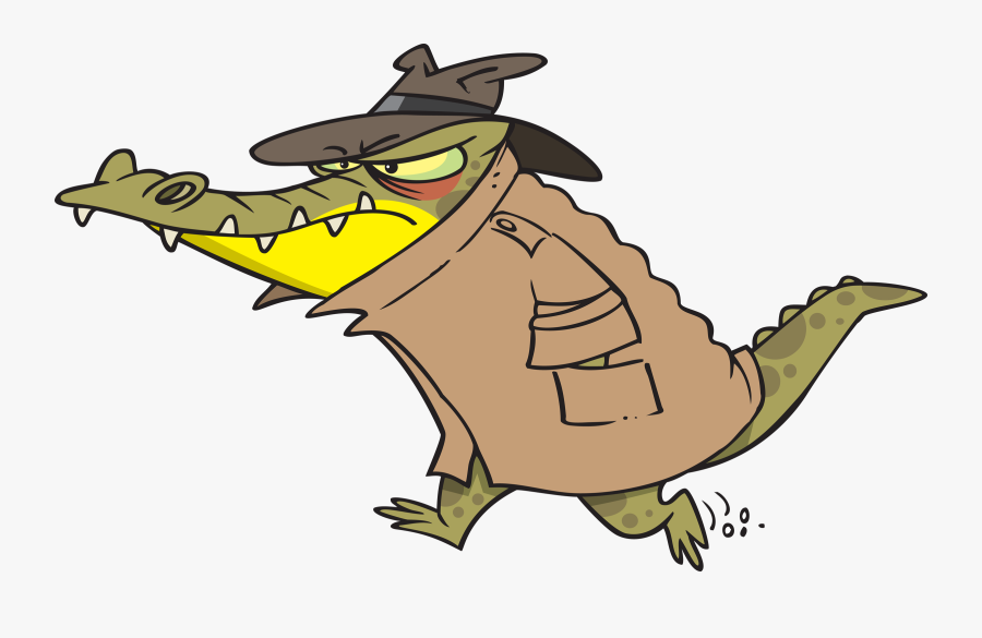Crocs Drawing Cartoon - Cartoon Alligator Wearing Trench Coat, Transparent Clipart