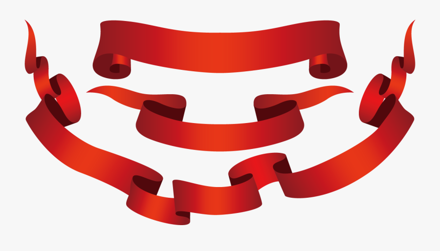 Red Ribbon Banner Png - Ribbon, Transparent Clipart