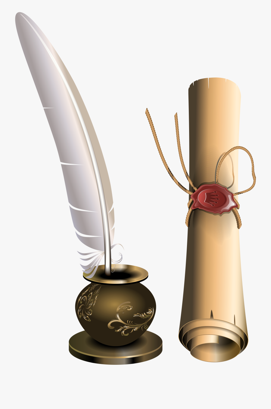 Scroll And Inkwell Png Clip - Ink Well Clipart, Transparent Clipart