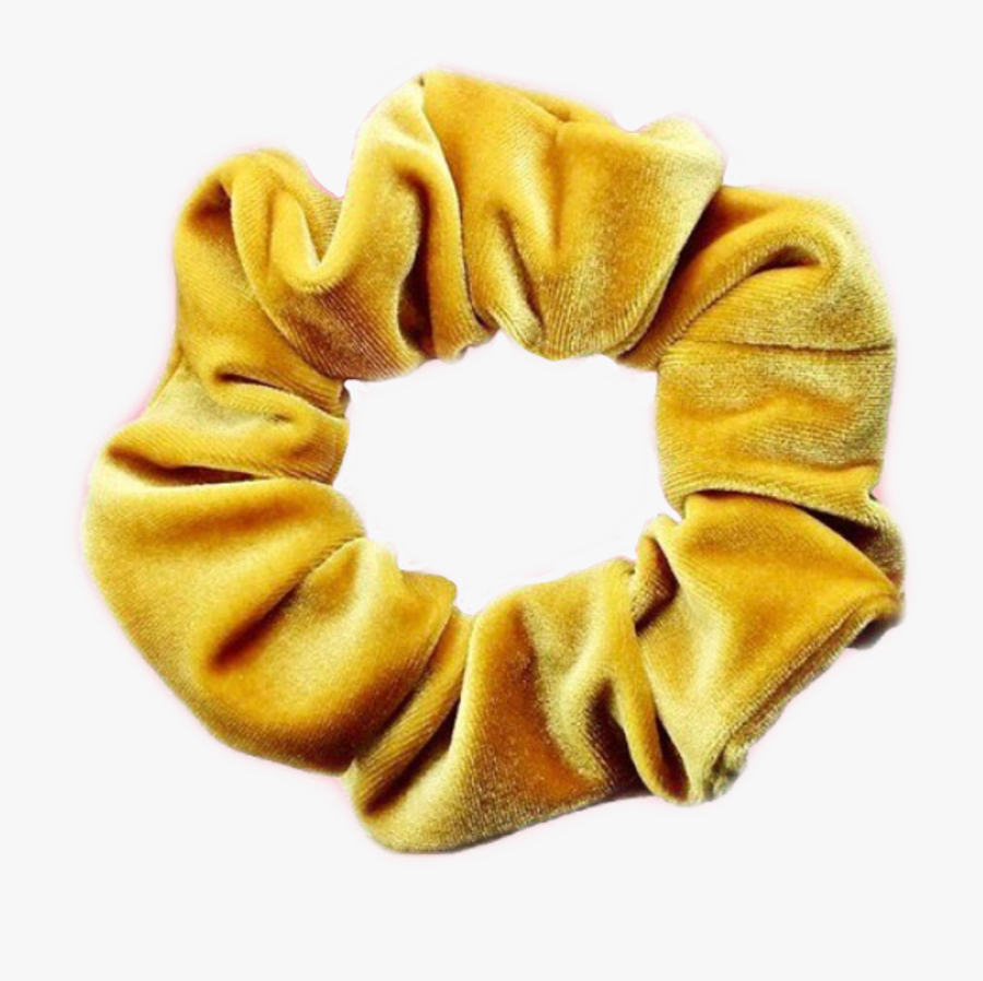 Scrunchie Hairtie Yellow Aesthetic - Yellow Scrunchie Png, Transparent Clipart