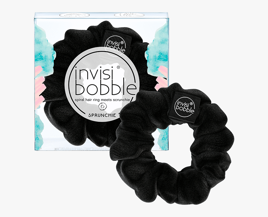 True Black Sprunchie - Invisibobble Clicky Bun Black, Transparent Clipart