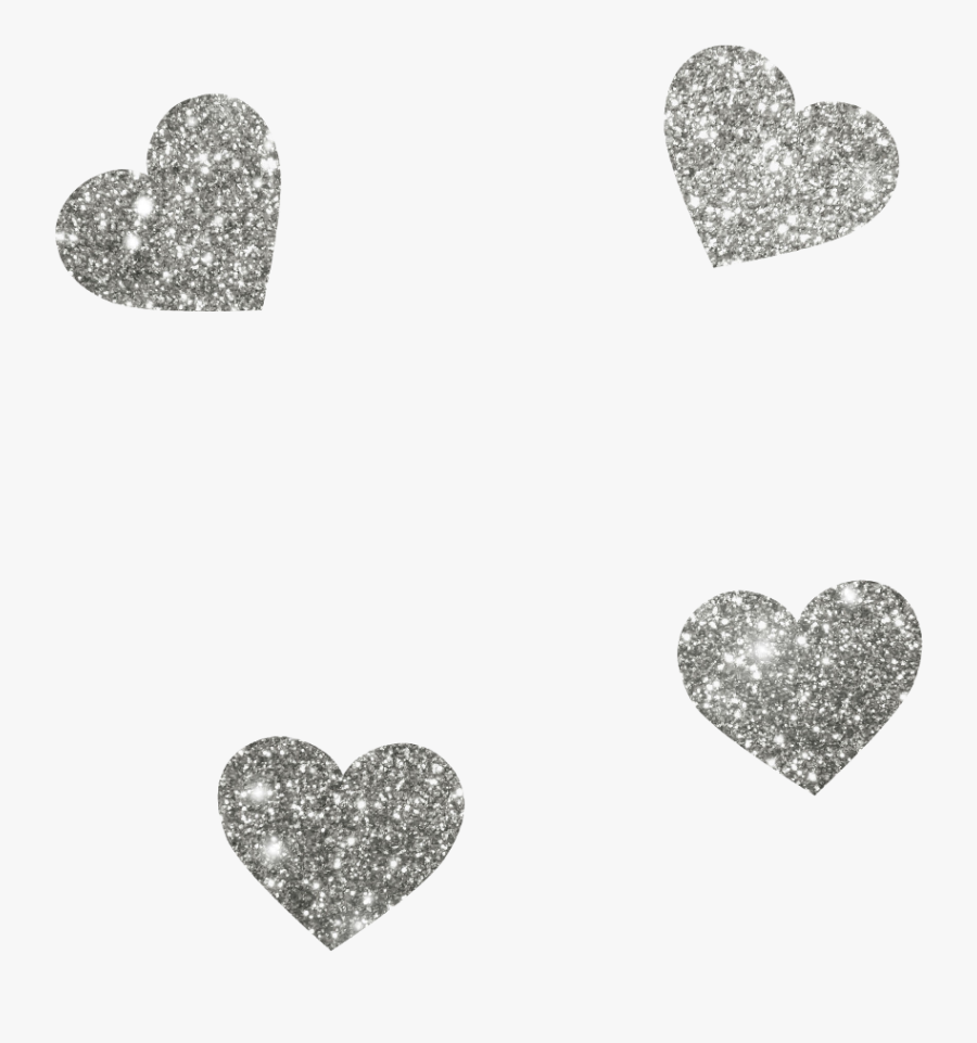 Transparent Silver Heart Png - Silver Glitter Hearts Png, Transparent Clipart