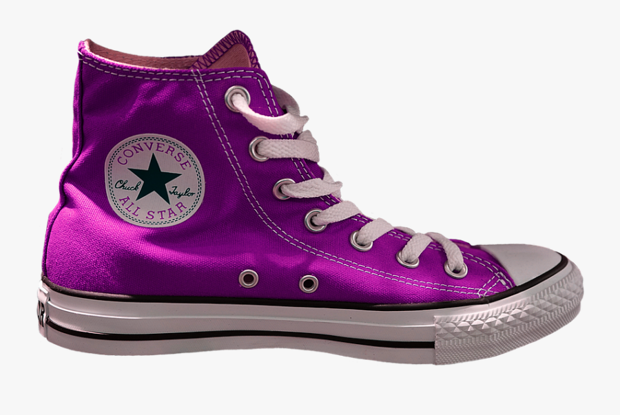Red Glitter High Top Converse, Transparent Clipart