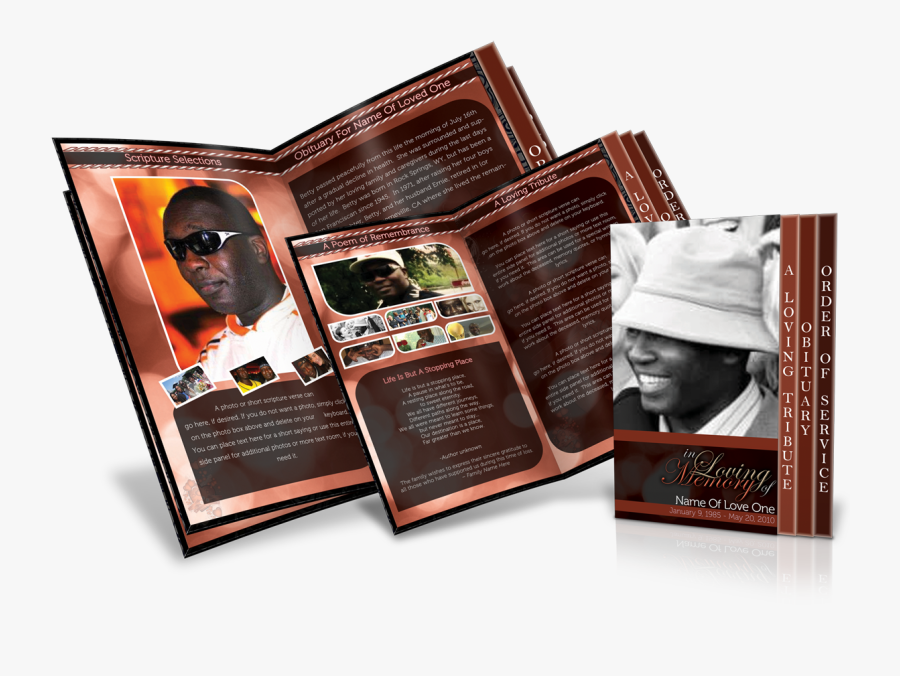Clip Art Free Funeral Program Template Photoshop - Magazine, Transparent Clipart